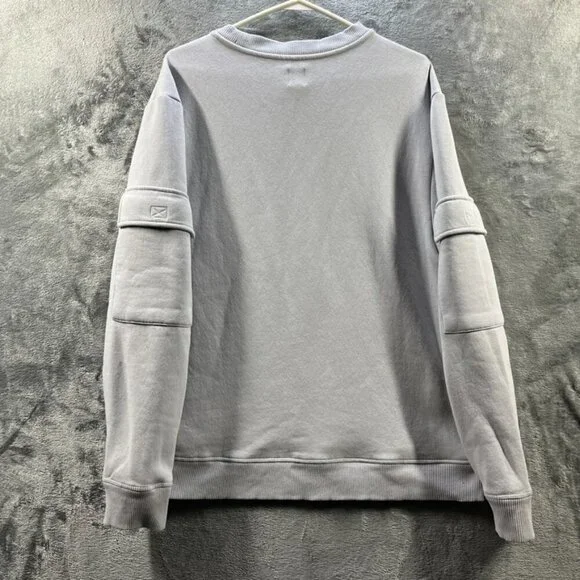 River Island Sweater Adult Medium Gray Jumper Pullover Sweatshirt Pockets Cotton - Picture 2 of 7